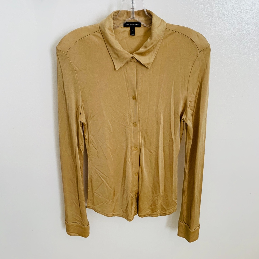 SOLD!The Limited Gold Button Down Top Size M